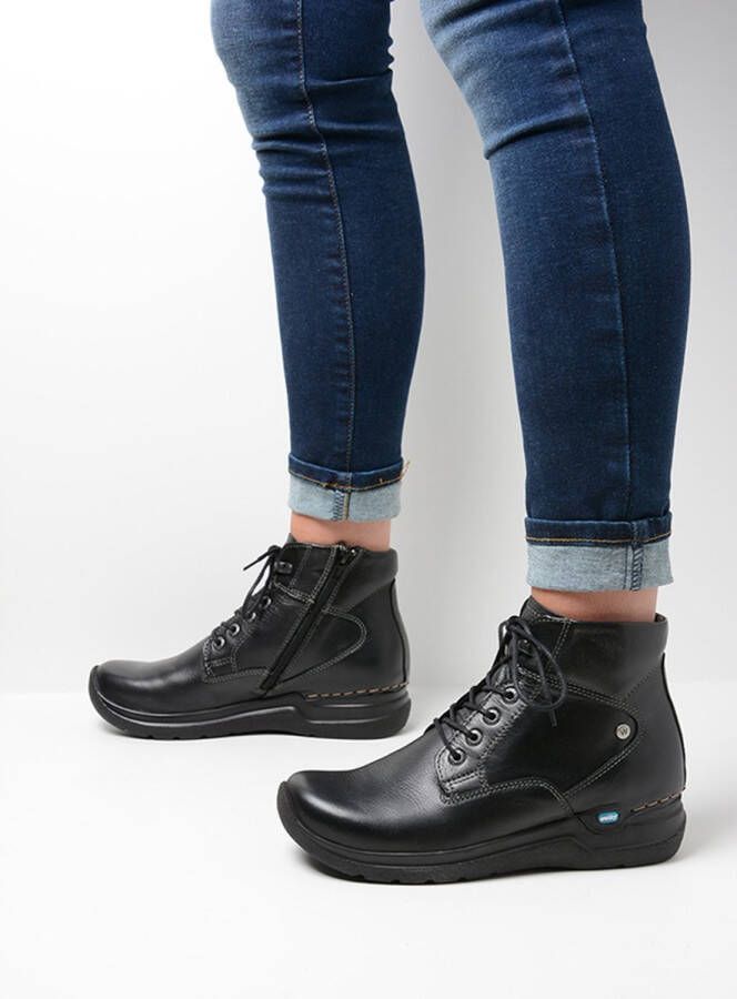 Wolky Veterschoenen Whynot HV zwart leer