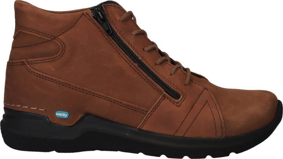 Wolky Dames Veterboot Why Antique Nubuck 0660611 430 Cognac