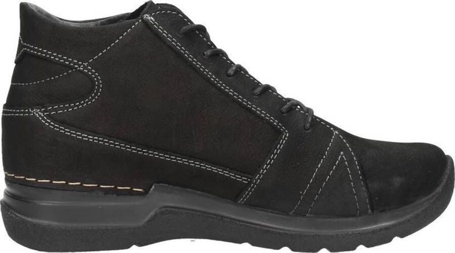 Wolky Zwarte Comfortabele Veterschoen voor Dames Black