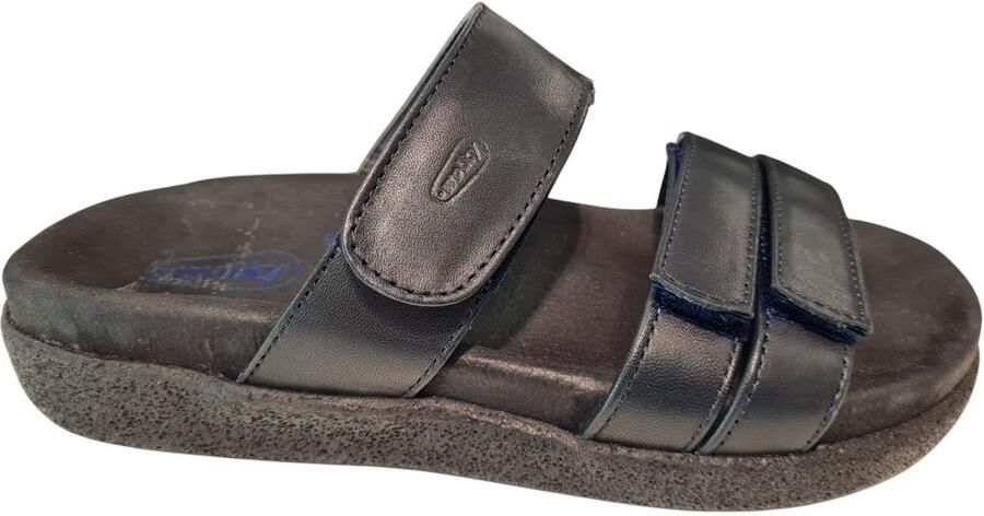 Wolky 0050130 800 Dames Slippers Slides Voorgevormd Voetbed Klittenbandsluiting Blauw