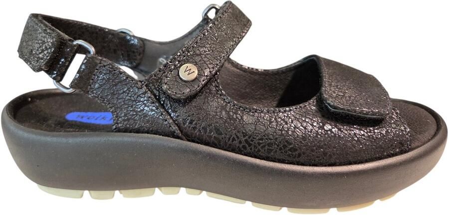 Wolky 0333340 000 Brasillia Sandalen Zwart Leer Dames Zwart