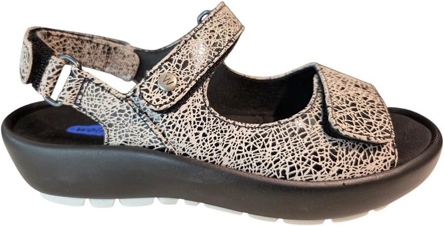 Wolky 0333340 121 Brasillia Sandalen Zwart Wit Leer Dames Wit