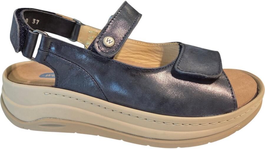Wolky 0335036 820 Adura Sandalen Blauw Metallic Leer Dames Blauw