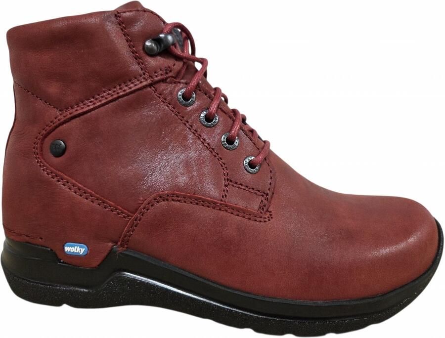 Wolky 0661636 553 Veterschoenen Halfhoog Rood Leer Dames Rood