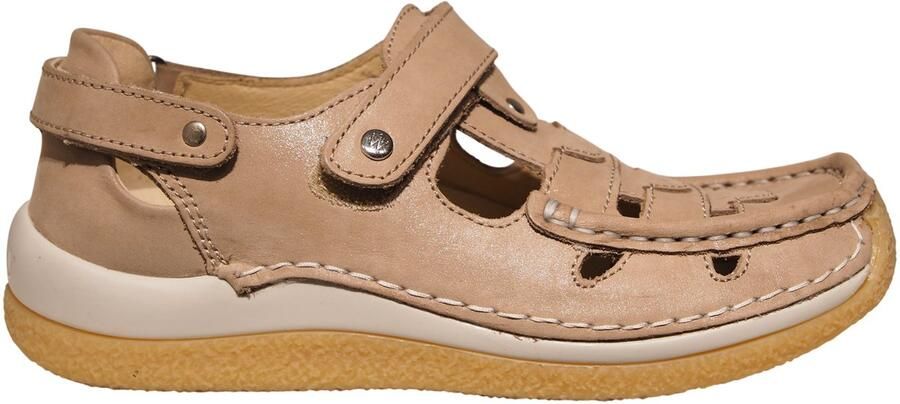 Wolky beige leren dames sandalen Esperanza