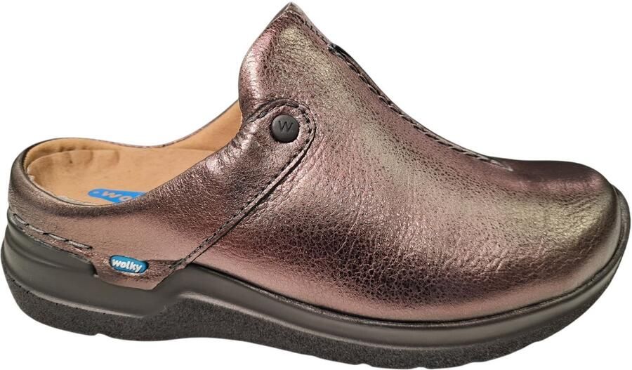 Wolky Brons Metallic Leren Dames Klompjes Gezondheidszorg