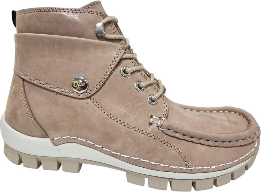 Wolky Dames Hoge veterschoenen 04700 Jump Beige