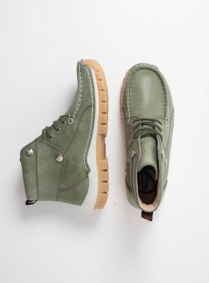 Wolky Dames Hoge veterschoenen 04700 Jump Groen