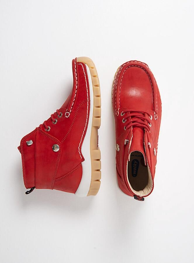 Wolky Dames Hoge veterschoenen 04700 Jump Rood