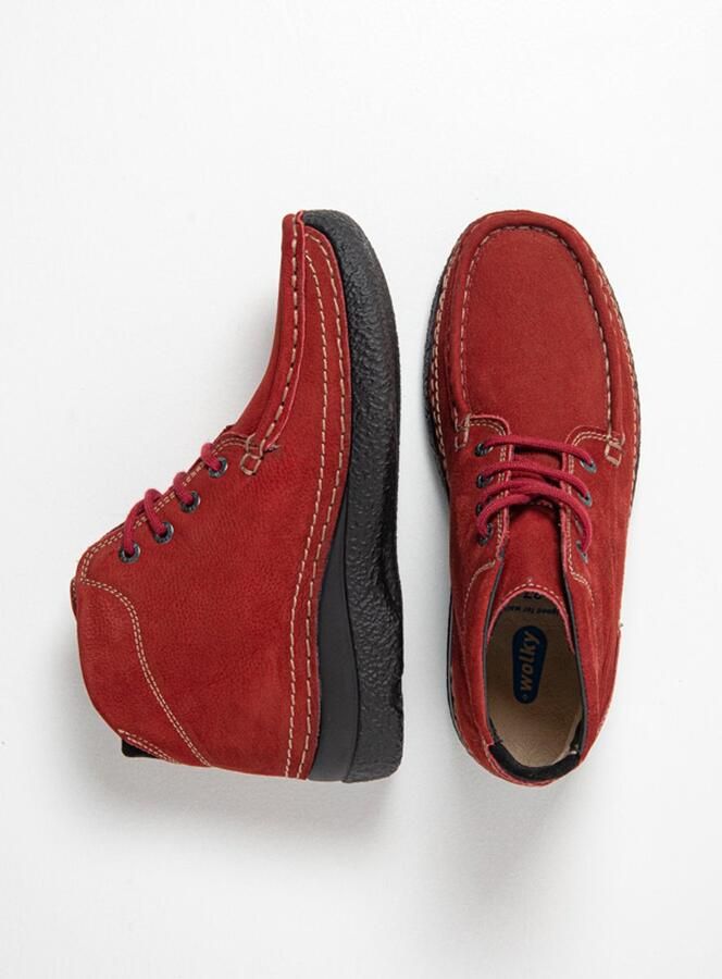Wolky Dames Hoge veterschoenen 06242 Roll Shoot Rood