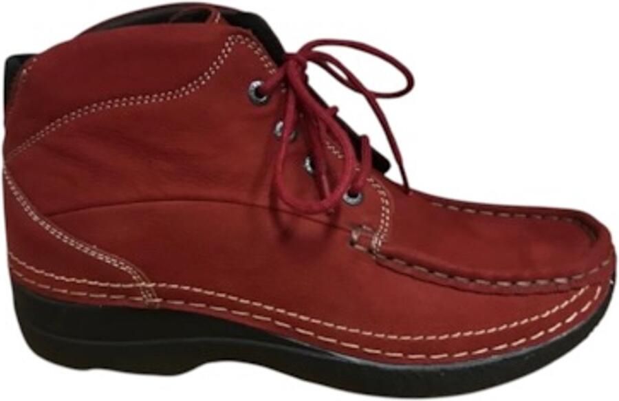 Wolky Dames Hoge veterschoenen 06242 Roll Shoot Rood