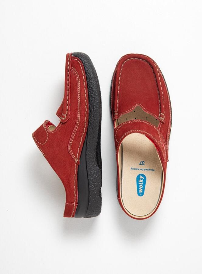 Wolky Dames Klompen 06227 Roll Slipper Rood - Foto 2