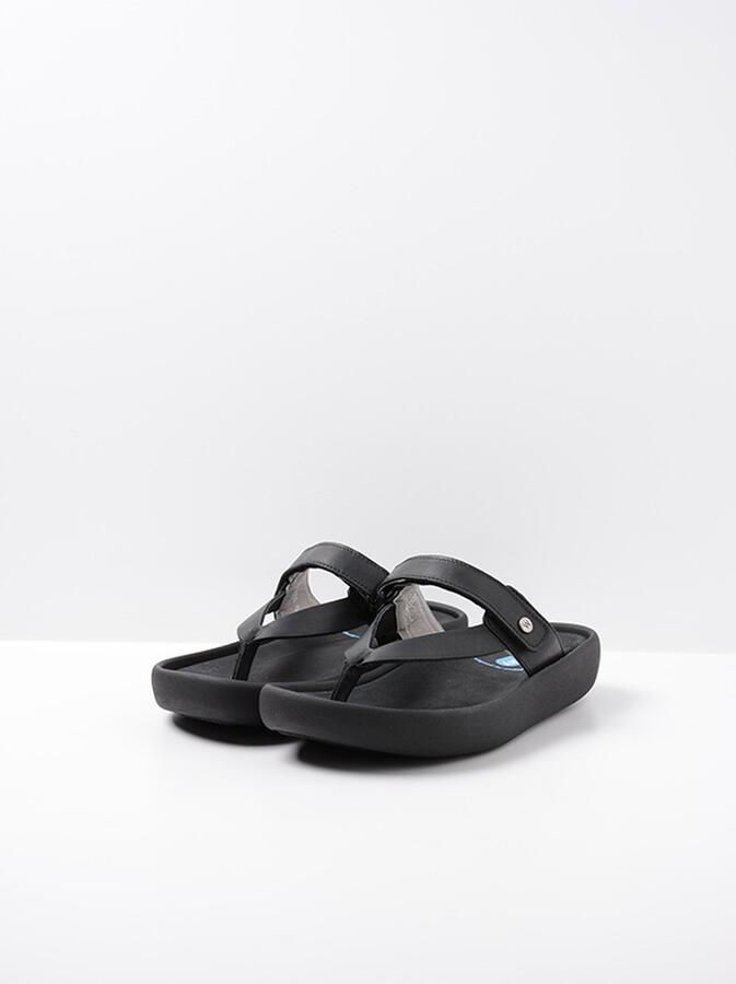 Wolky Zomerse Zwarte Leren Flip-Flops voor Vrouwen Black Dames - Foto 3