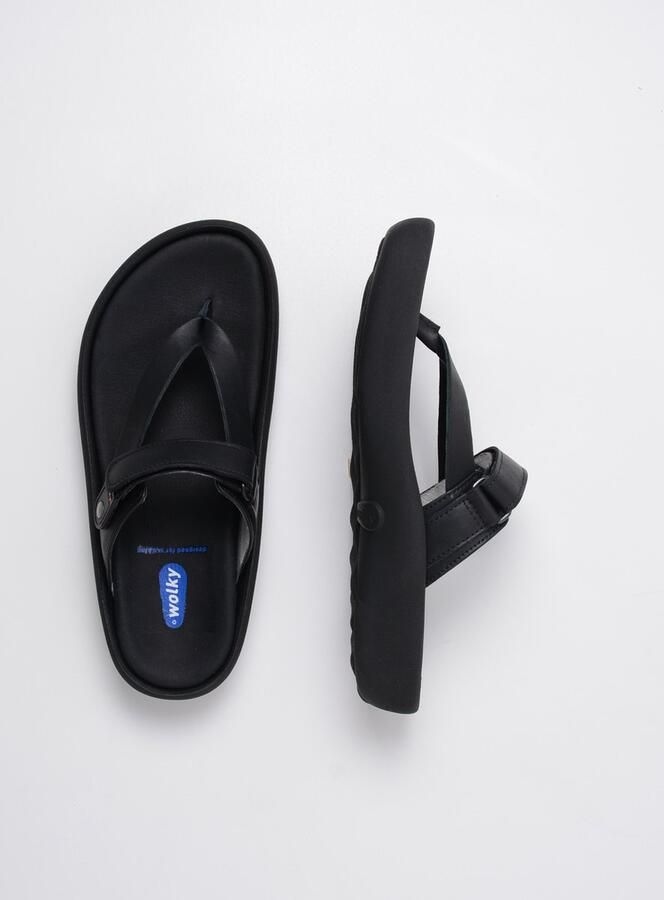 Wolky Zomerse Zwarte Leren Flip-Flops voor Vrouwen Black Dames - Foto 9