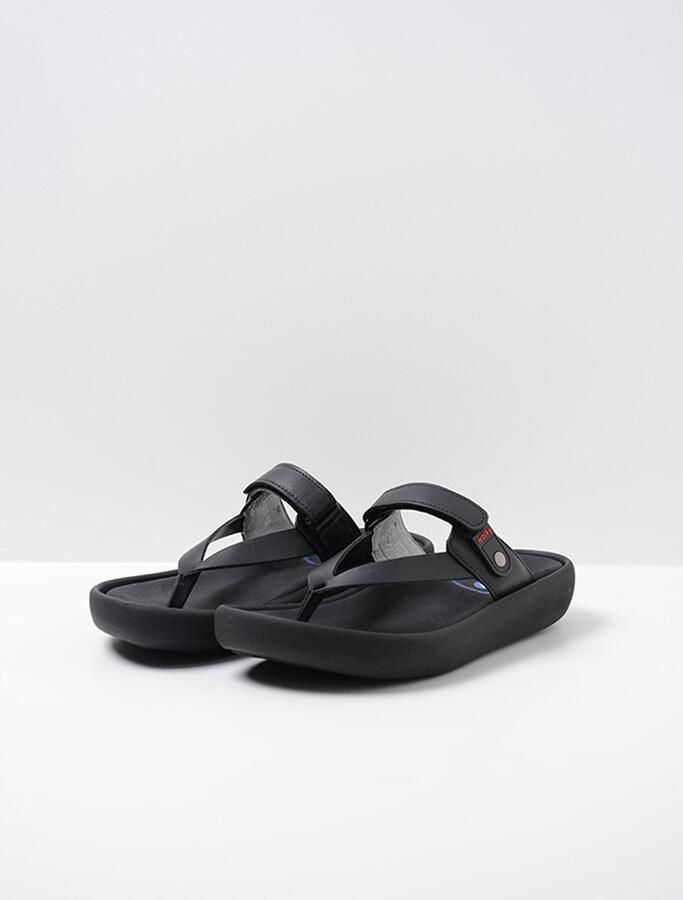 Wolky Zomerse Zwarte Leren Flip-Flops voor Vrouwen Black Dames - Foto 2