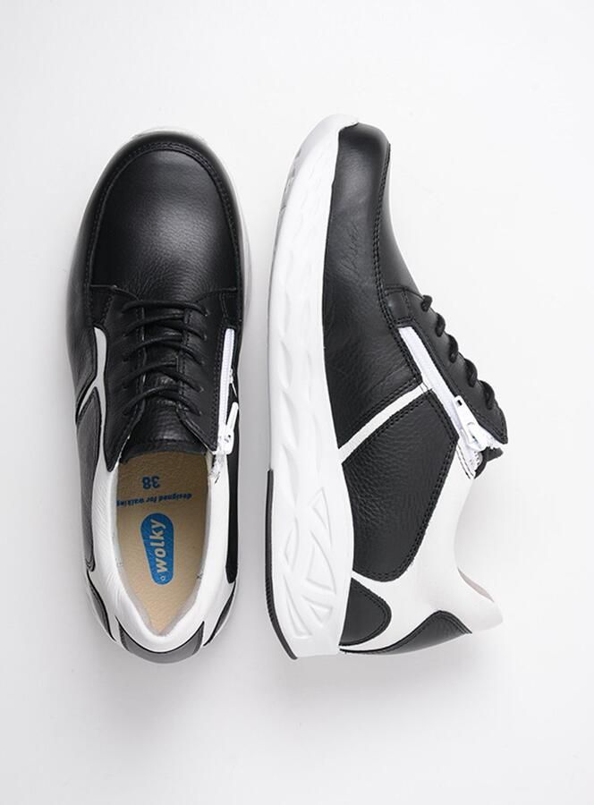 Wolky Veterschoenen Bounce zwart wit leer - Foto 4