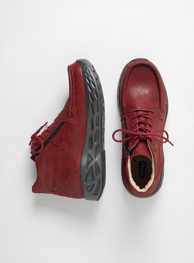 Wolky Dames Veterschoenen 05710 Roll Bounce Rood