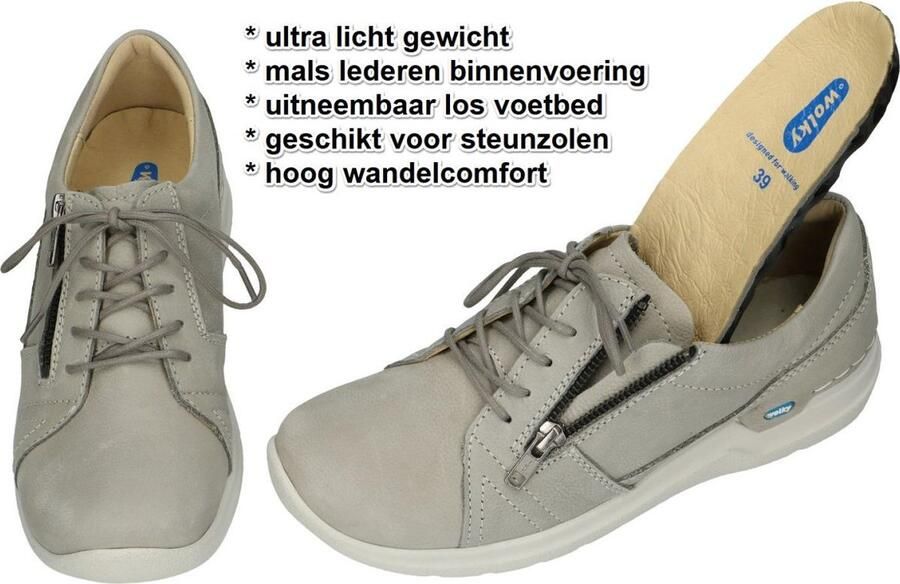 Wolky Dames Veterschoen Feltwell 0660911 206 Lichtgrijs Nubuck - Foto 13