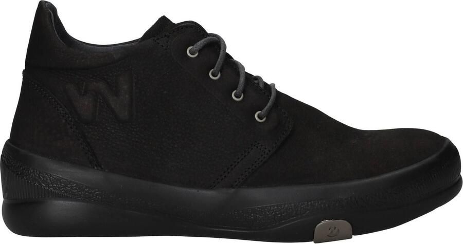 Wolky Fuse Longbeach zwarte leren dames veterschoenen
