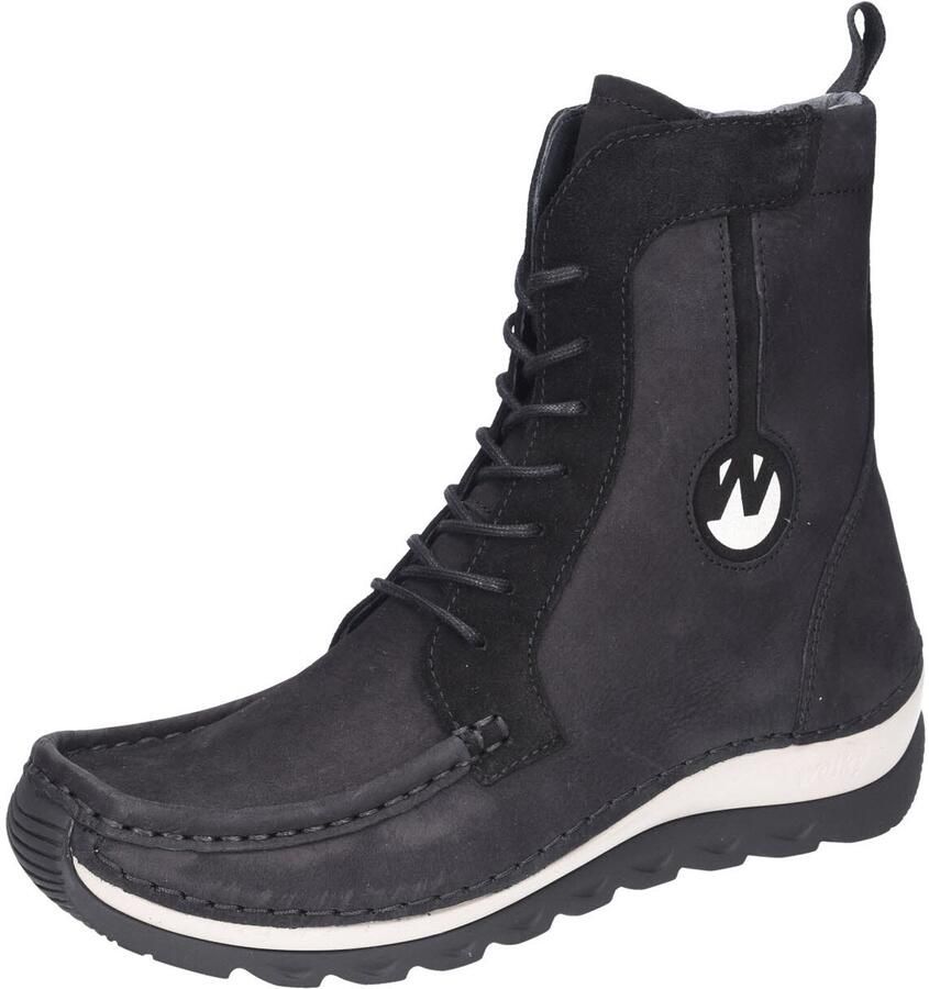 Wolky Hoge veterschoenen Ocean zwart nubuck