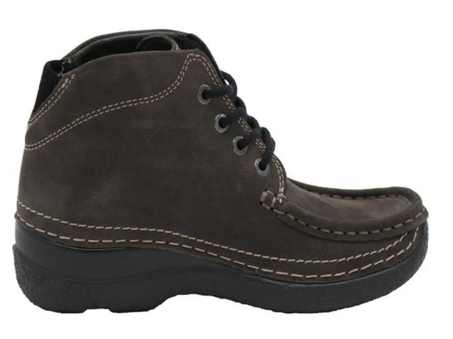 Wolky Hoge veterschoenen Roll Shoot asfalt nubuck