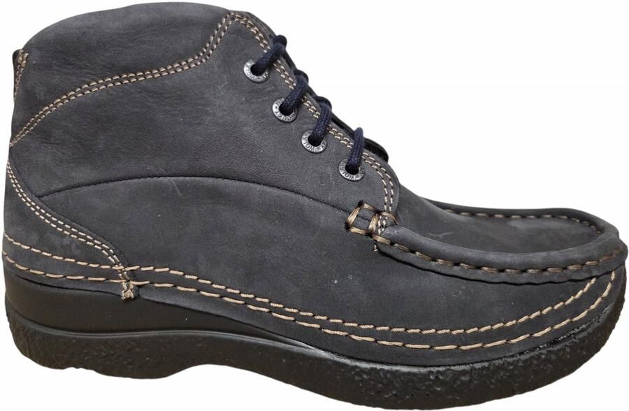Wolky Hoge veterschoenen Roll Shoot blauw nubuck 0624216