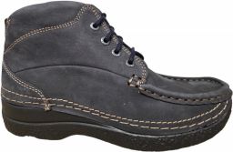 Wolky Hoge veterschoenen Roll Shoot blauw nubuck 0624216