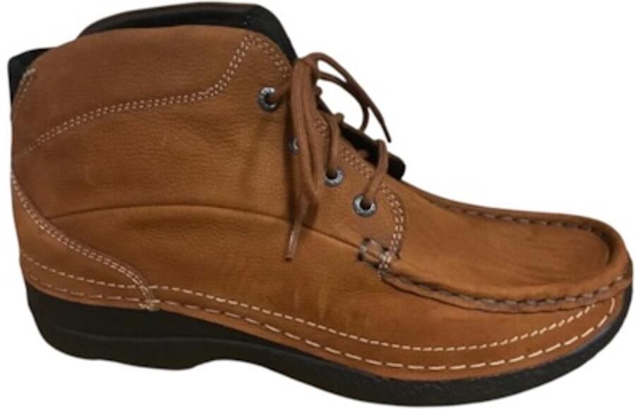 Wolky Hoge veterschoenen Roll Shoot cognac nubuck