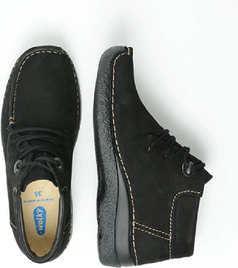 Wolky Hoge veterschoenen Seamy Moc zwart nubuck - Foto 2