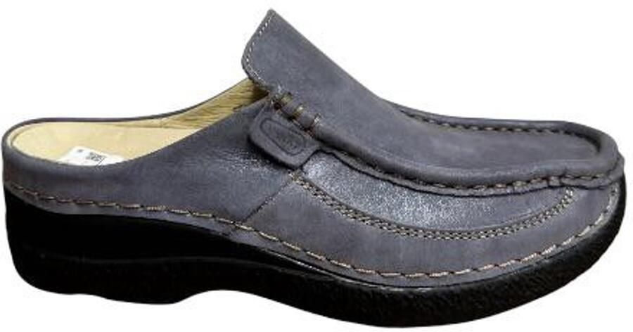 Wolky 0620236 826 Muilen Open Hiel Instappers Blauw Leer Dames Blauw