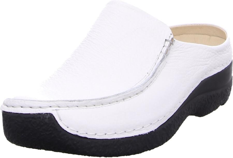 Wolky Leren Dames Slippers Comfortabele Platte Zool White - Foto 2