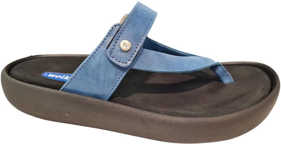 Wolky Leren Dames Slippers Blauw