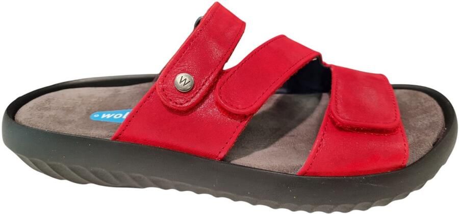 Wolky Leren Dames Slippers Rood