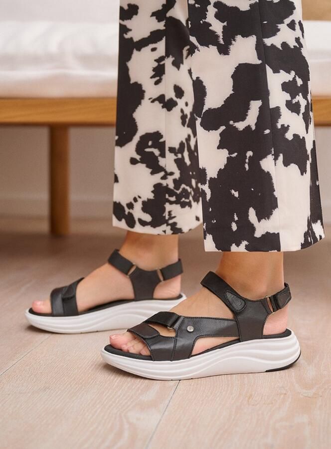 Wolky Sandalen Cirro zwart-wit leer - Foto 3