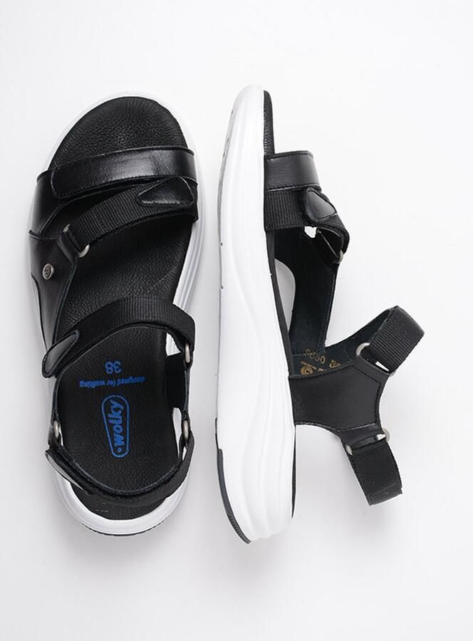 Wolky Sandalen Cirro zwart-wit leer - Foto 7