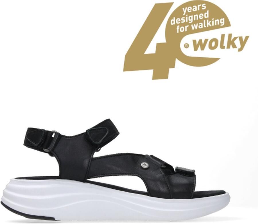 Wolky Sandalen Cirro zwart-wit leer - Foto 2