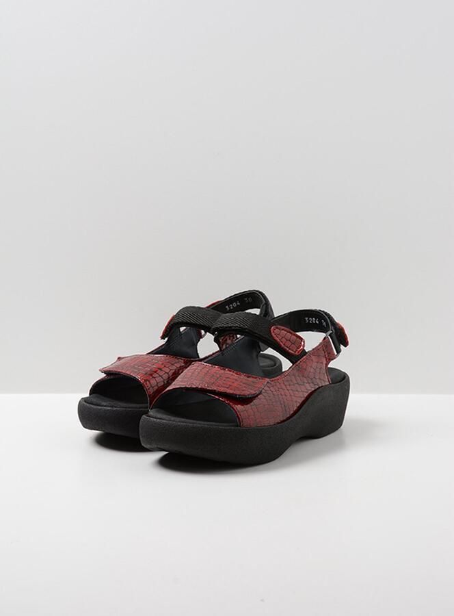 Wolky Sandalen Jewel rood crocolook lakleer - Foto 7