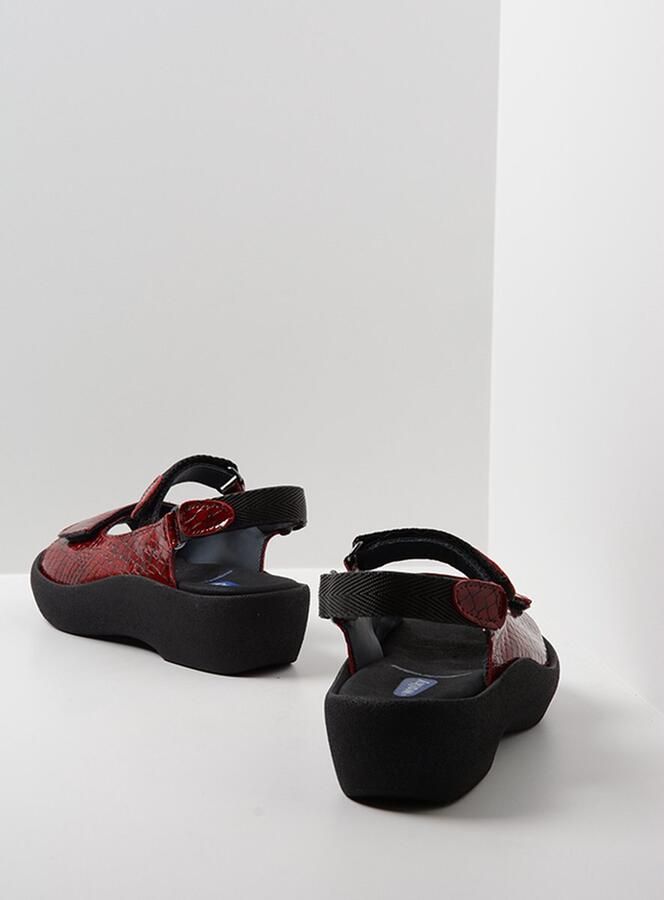Wolky Sandalen Jewel rood crocolook lakleer - Foto 9