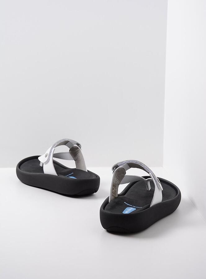 Wolky Slippers Peace wit leer - Foto 2