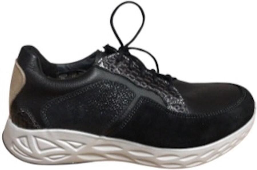 Wolky Veterschoenen Bounce zwart combi leer