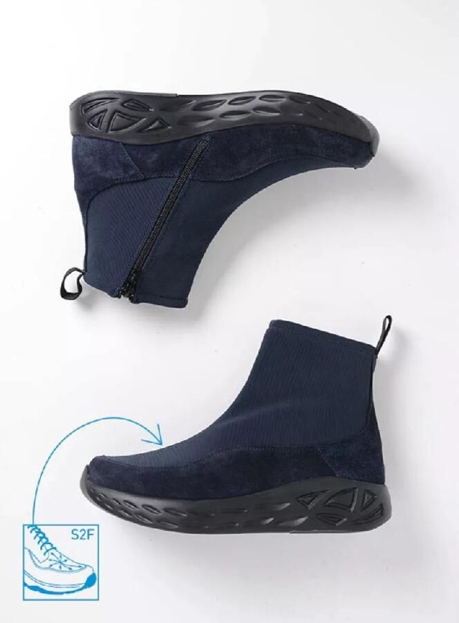 Wolky Sneakers Rebound SF blauw stretch suede