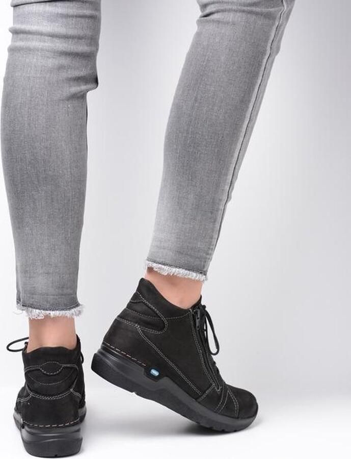 Wolky Zwarte Comfortabele Veterschoen voor Black - Foto 4