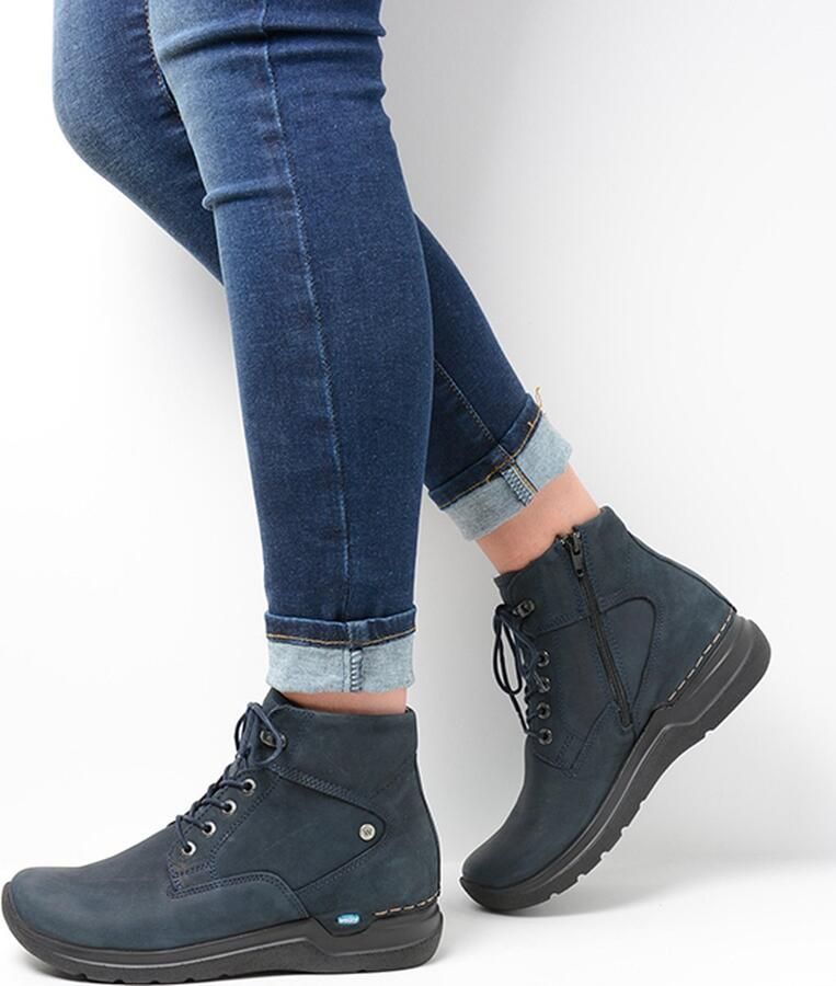Wolky Hoge veterschoenen Whynot HV blauw nubuck - Foto 3