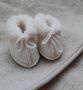 Wollies Amsterdam Baby Slofjes 100% Merino Wol Wit 9 5cm - Thumbnail 1