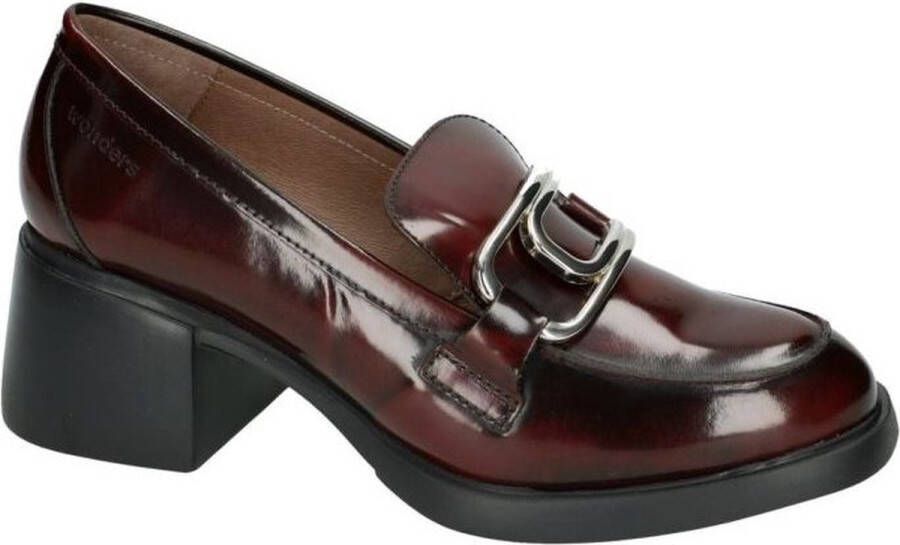 Wonders Dames Granate Leren Mocassin Bruin Dames