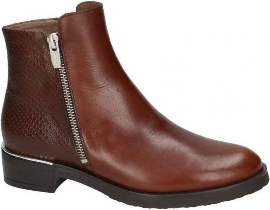 Wonders -Dames cognac caramel enkellaarzen