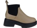 Wonders Zwarte en beige enkellaars met elastische sluiting Beige Dames - Beige