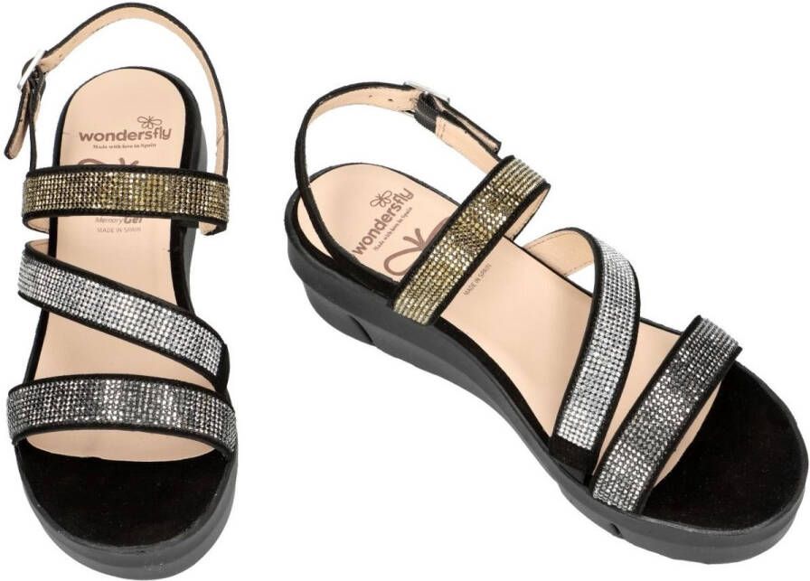 Wonders -Dames zwart sandalen