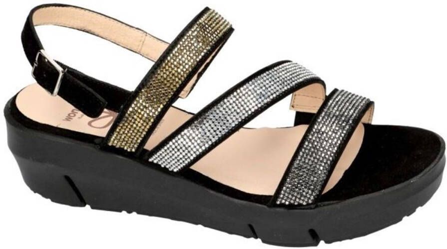 Wonders -Dames zwart sandalen
