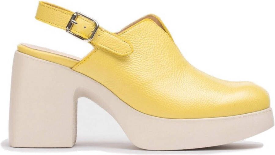 Wonders Leren sandaal met verstelbare gesp Yellow Dames